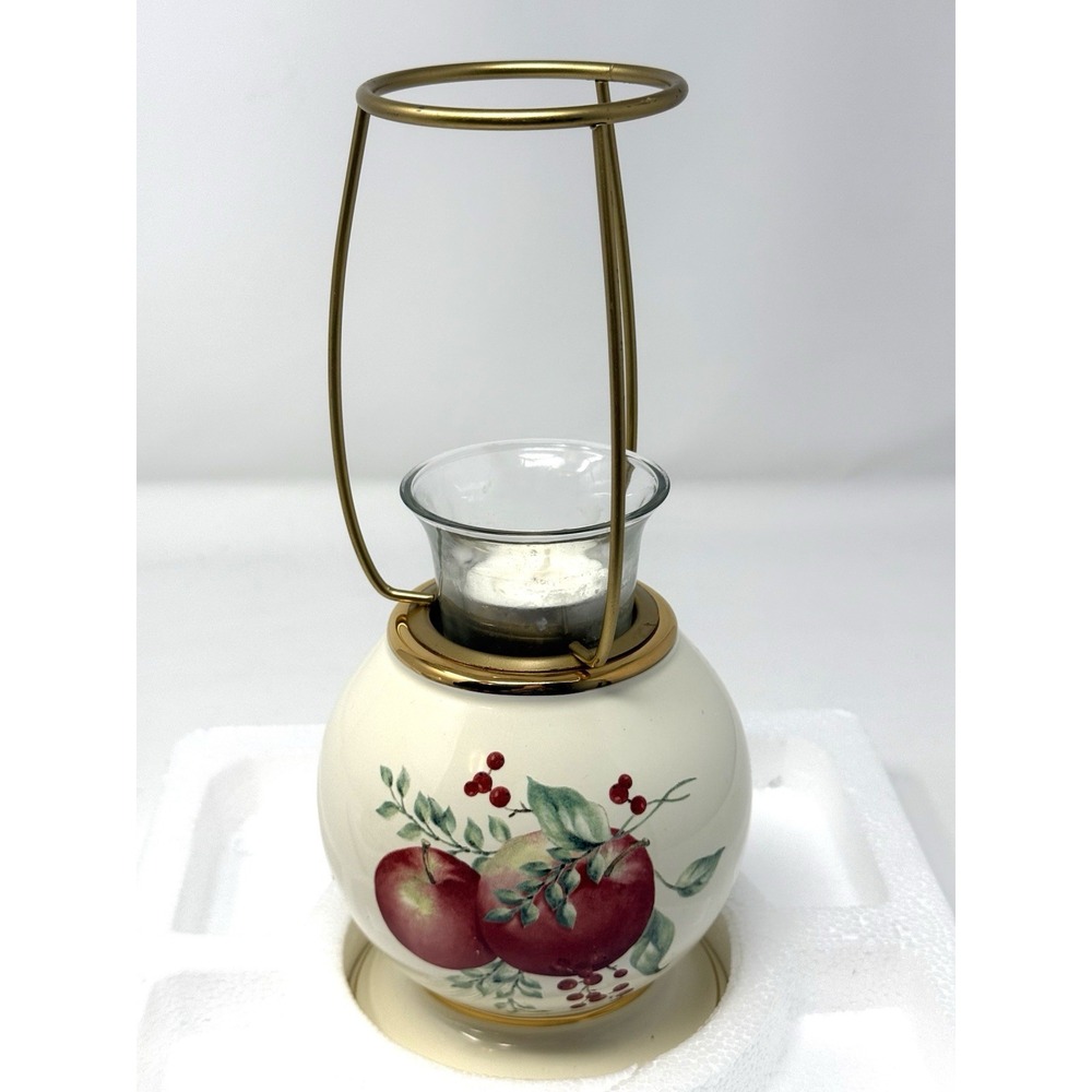 Lenox Williamsburg Boxwood and Pine Candle Lamp Tealight Votive Candleholder B - Picture 11 of 15